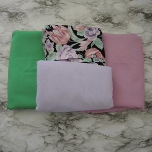 5lb Box of Assorted Fabrics Floral Print & Solid Colors 1+Yd Remnants